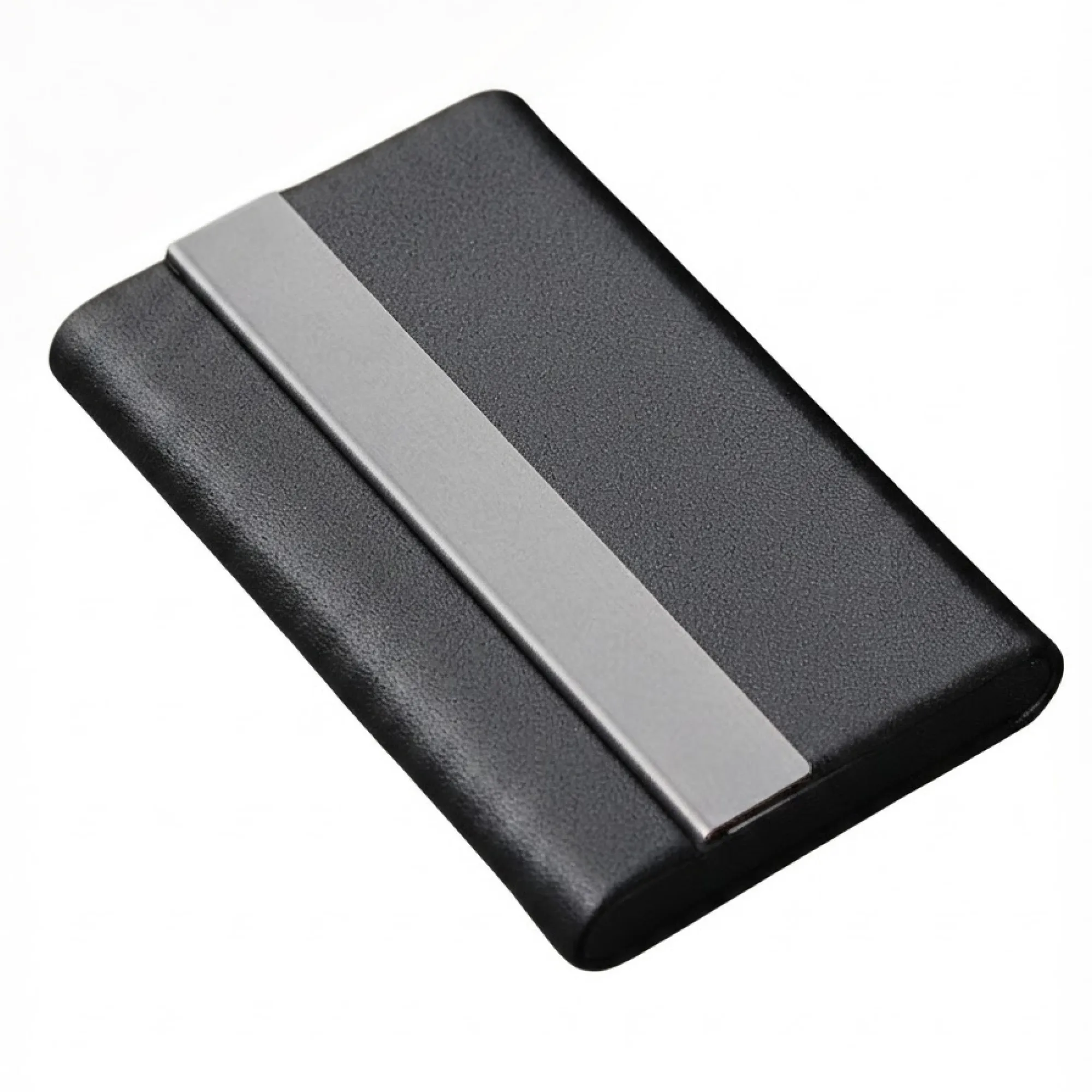 Microfiber Leather Business Card Holder with Stainless Steel Frame