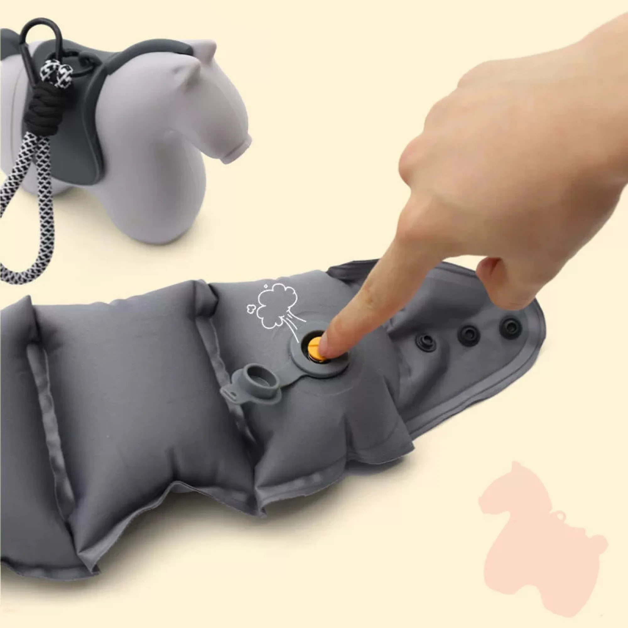 Inflatable U-Shaped Neck Pillow with Horse-Shaped Pump thumbnail 3