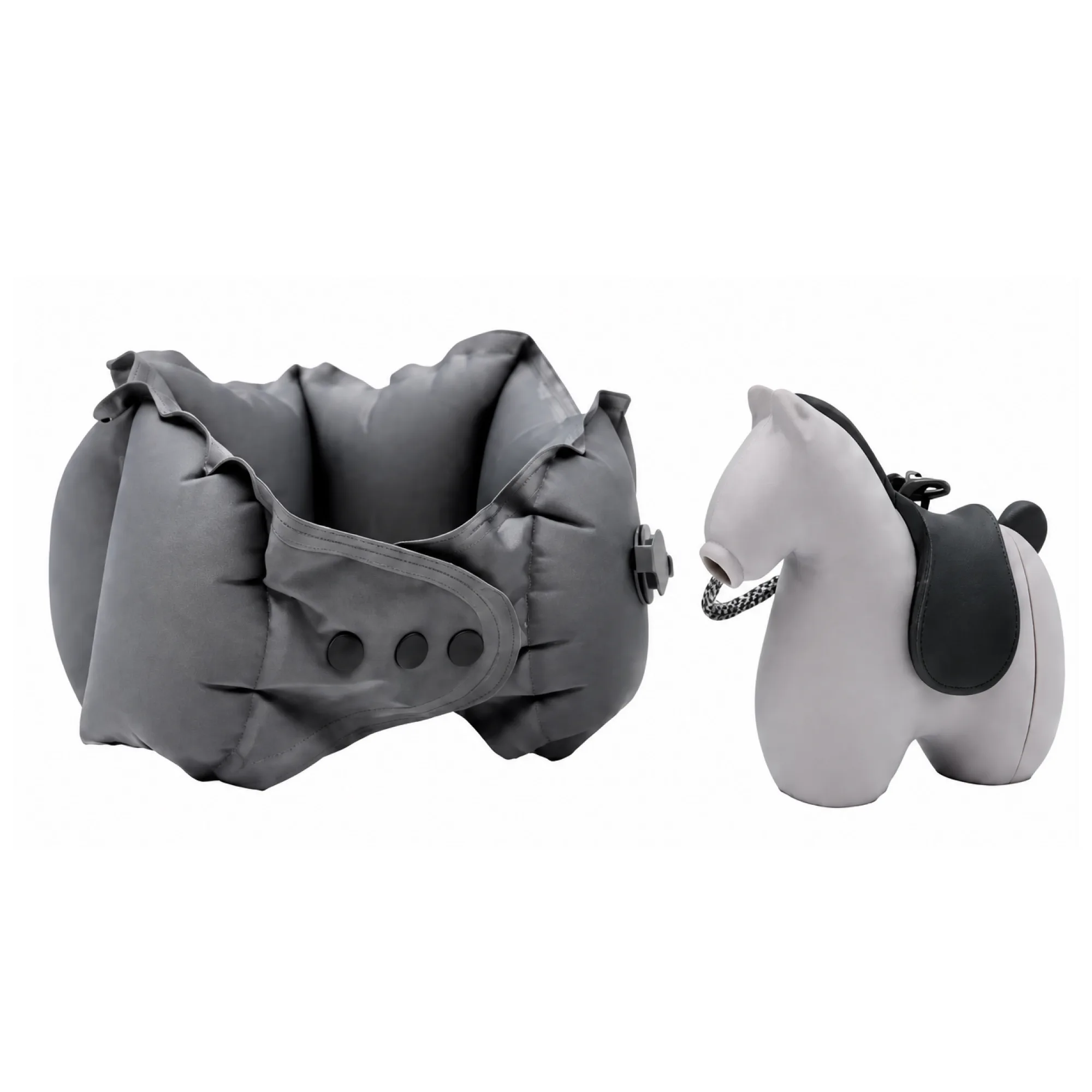 Inflatable U-Shaped Neck Pillow with Horse-Shaped Pump