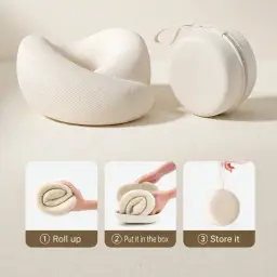 U-Shaped Travel Neck Pillow with Memory Foam Filling thumbnail 5