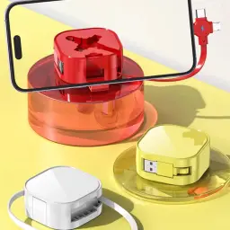 3-in-1 Retractable USB Charging Cable with Lightning, Micro USB, and Type-C Connectors thumbnail 3