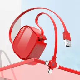 3-in-1 Retractable USB Charging Cable with Lightning, Micro USB, and Type-C Connectors thumbnail 4