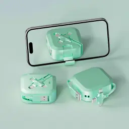 3-in-1 Retractable USB Charging Cable with Lightning, Micro USB, and Type-C Connectors thumbnail 8
