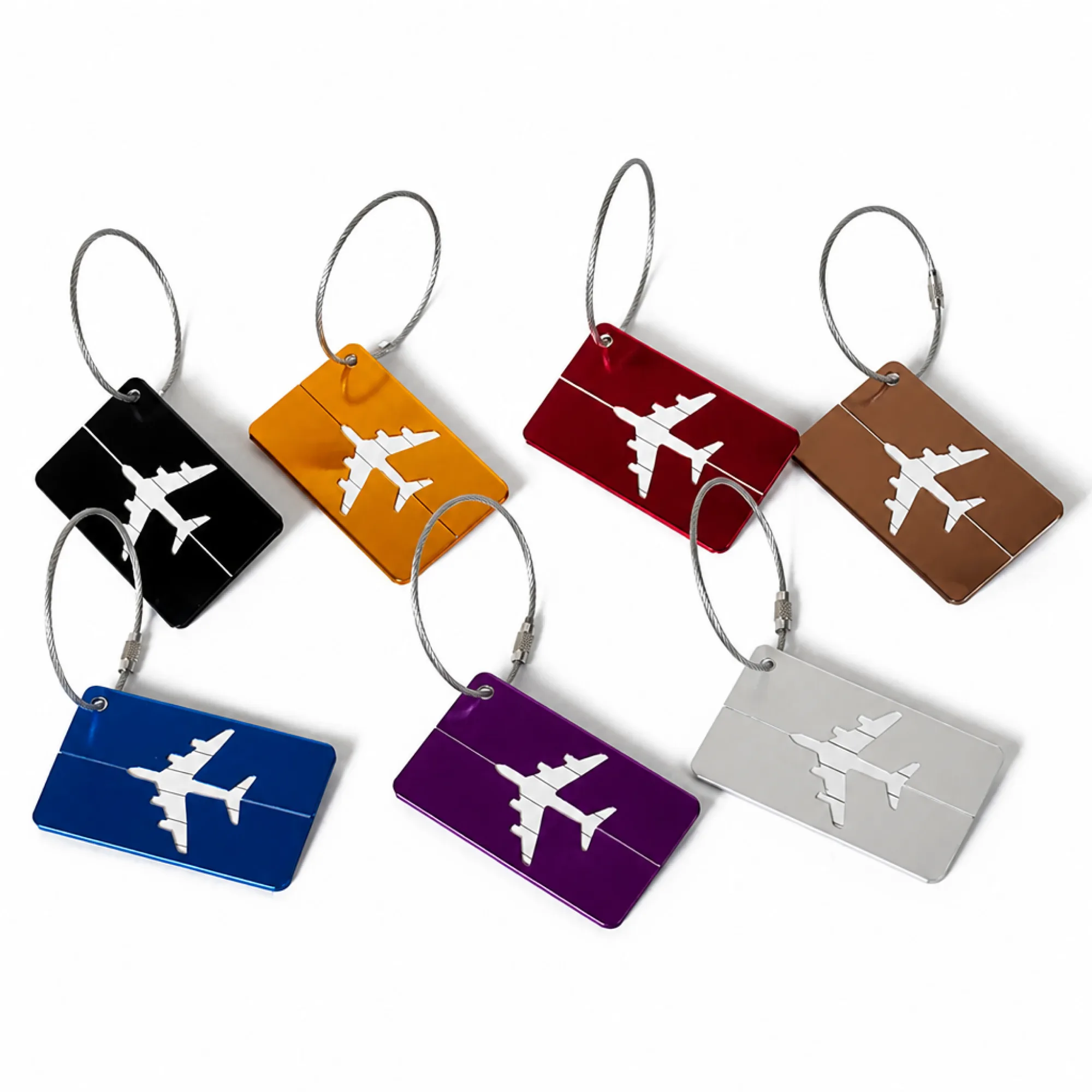 Aluminum Alloy Luggage Tag with Airplane Cutout Design
