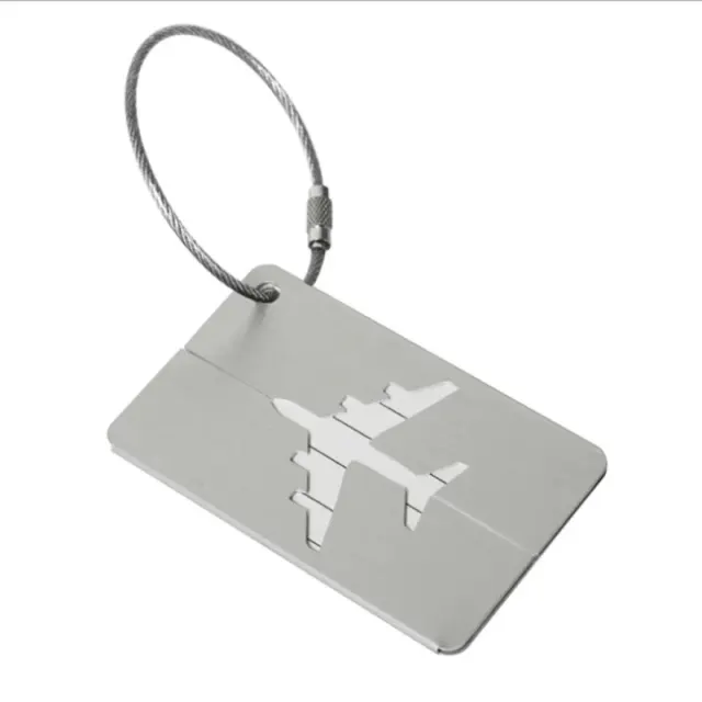 Aluminum Alloy Luggage Tag with Airplane Cutout Design