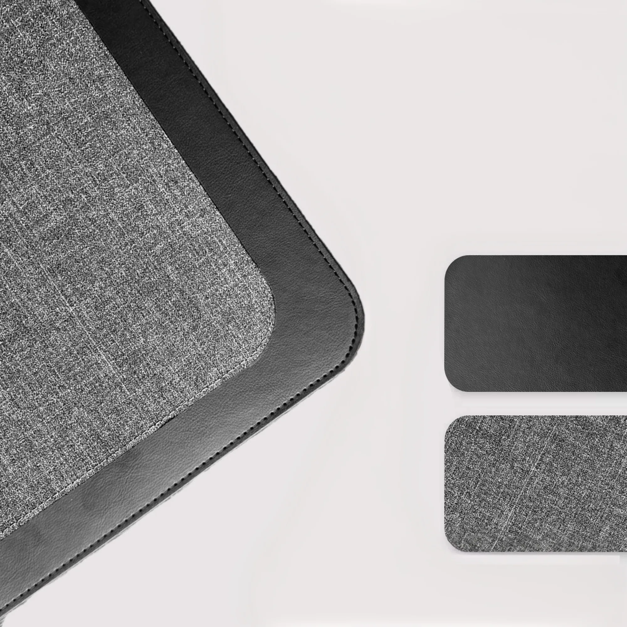Wireless Charging Desk Mat with PU Leather Surface and Linen Base thumbnail 6