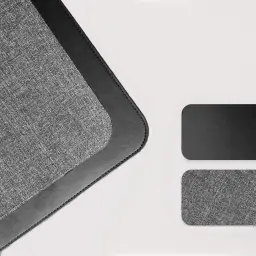 Wireless Charging Desk Mat with PU Leather Surface and Linen Base thumbnail 6