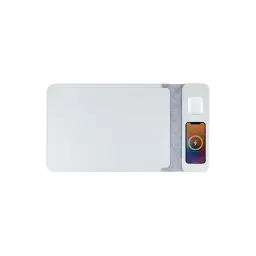 Wireless Charging Desk Mat with PU Leather Surface and Linen Base thumbnail 9