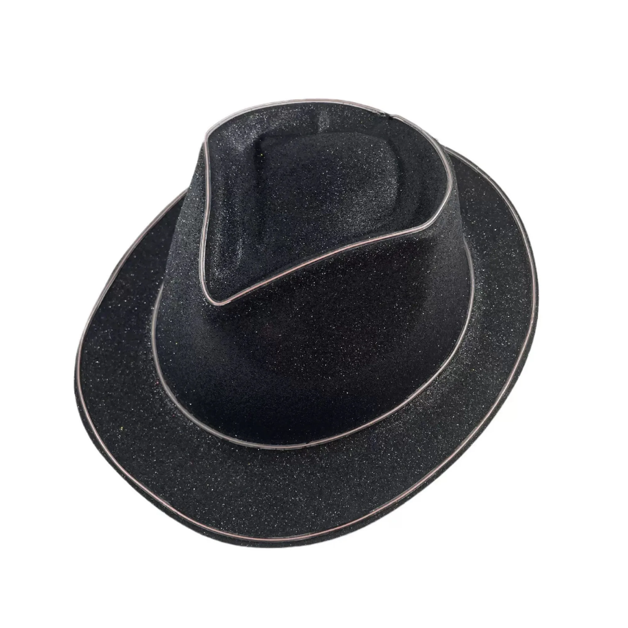 LED Lighted Cowboy Hat with Glitter Finish — View 1