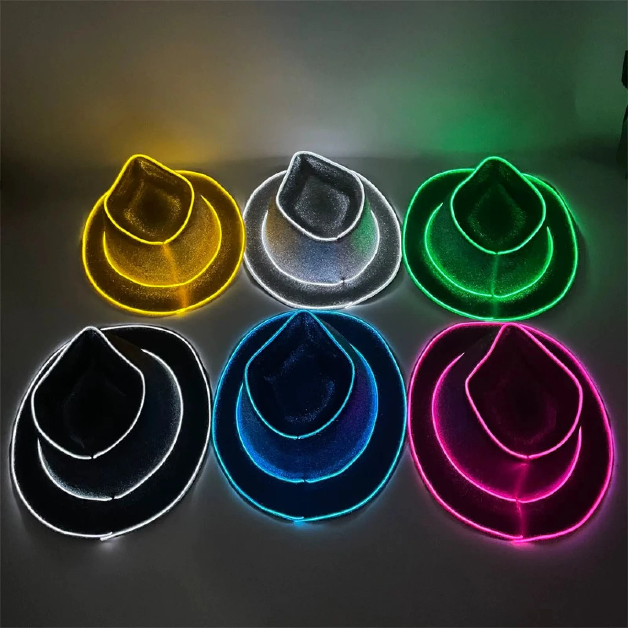 LED Lighted Cowboy Hat with Glitter Finish thumbnail 2