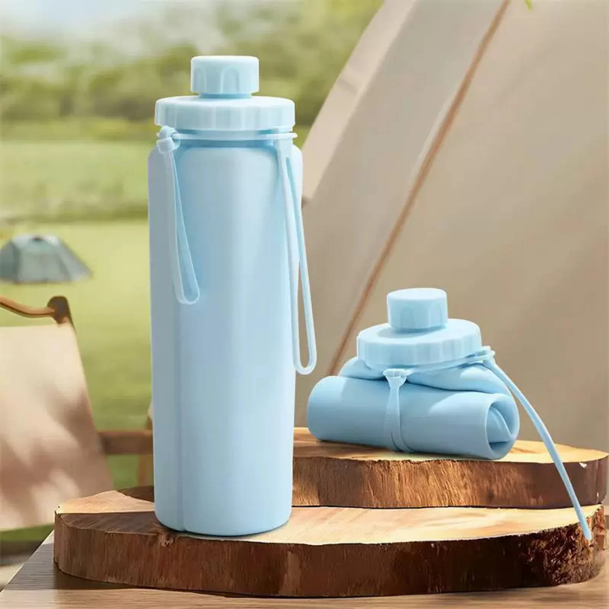 Foldable Silicone Water Bottle 600ml thumbnail 5