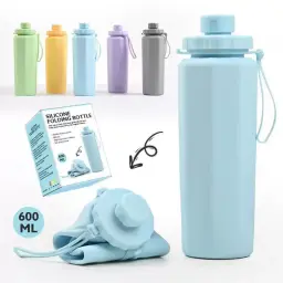 Foldable Silicone Water Bottle 600ml thumbnail 3