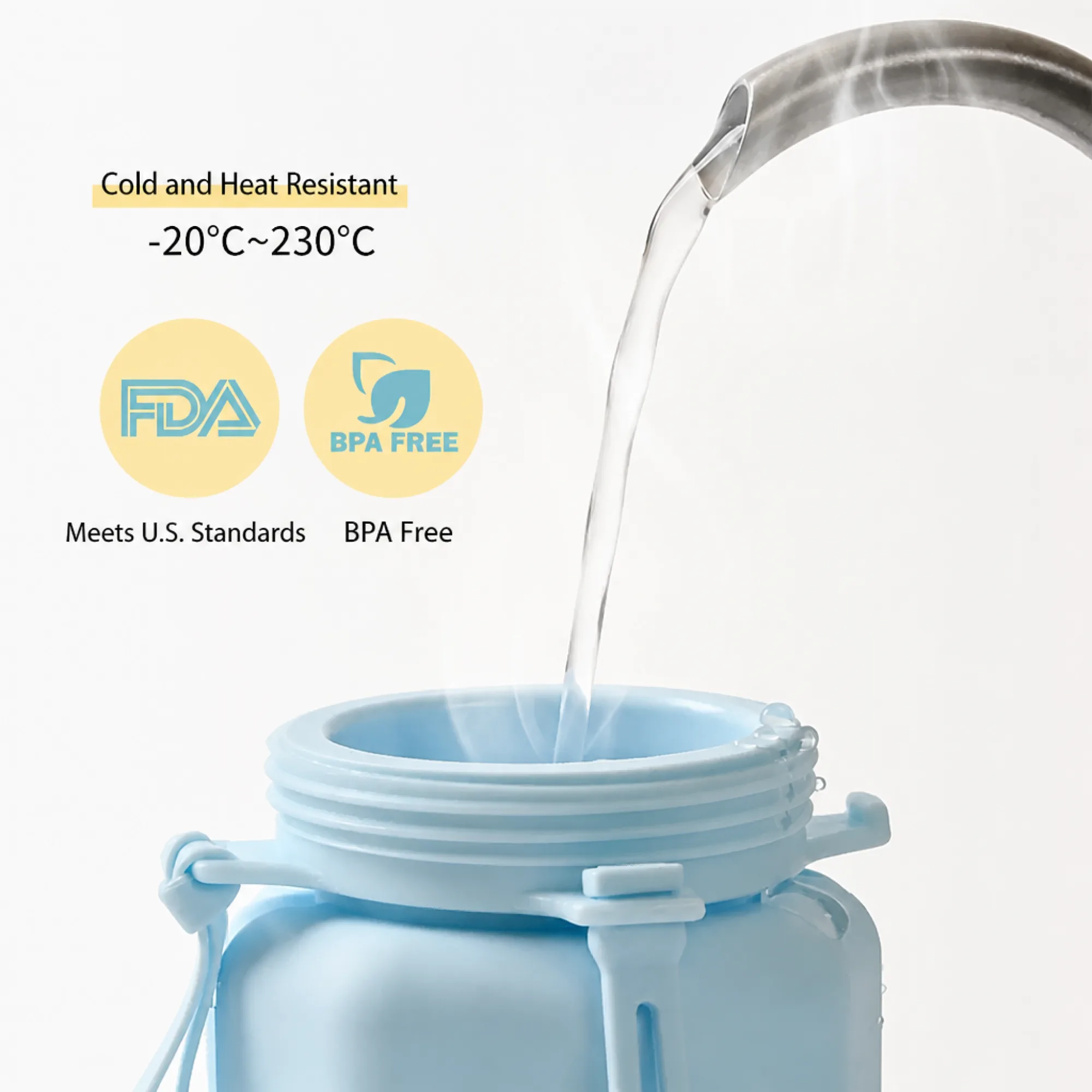 Foldable Silicone Water Bottle 600ml thumbnail 4