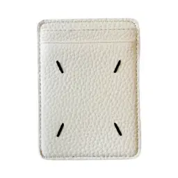 Artificial Leather Magnetic Card Holder with Four Decorative Stitches (White and Black) thumbnail 9