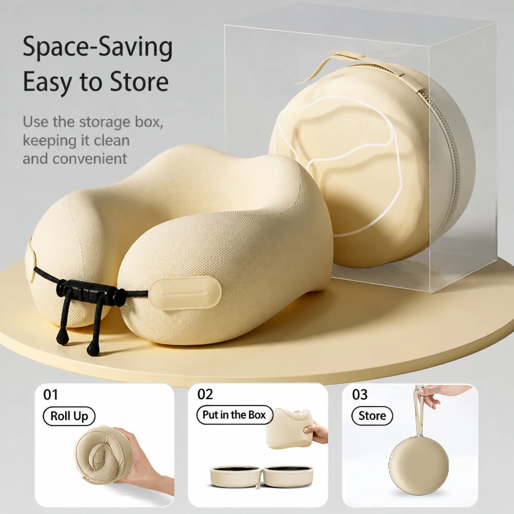 U-Shaped Memory Foam Travel Neck Pillow thumbnail 4
