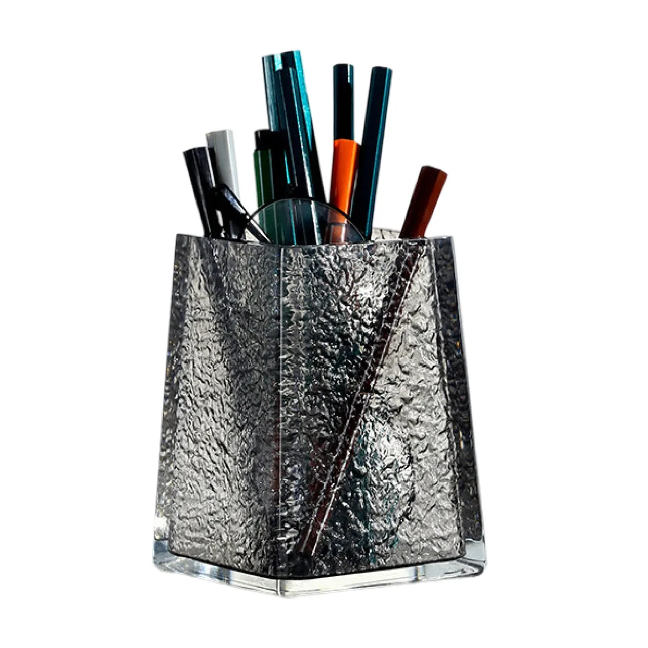 Resin Pen Holder with Water Ripple Texture