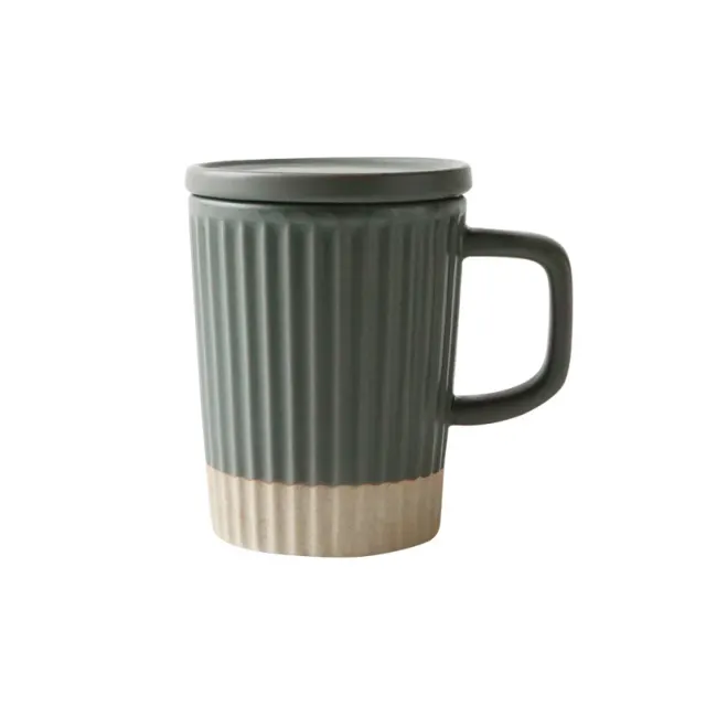 Ceramic Mug with Lid and Optional Nanmu Spoon — alternate view 1
