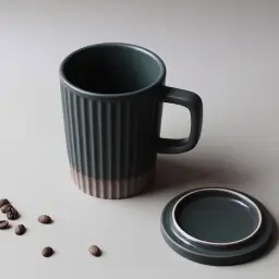 Ceramic Mug with Lid and Optional Nanmu Spoon thumbnail 7