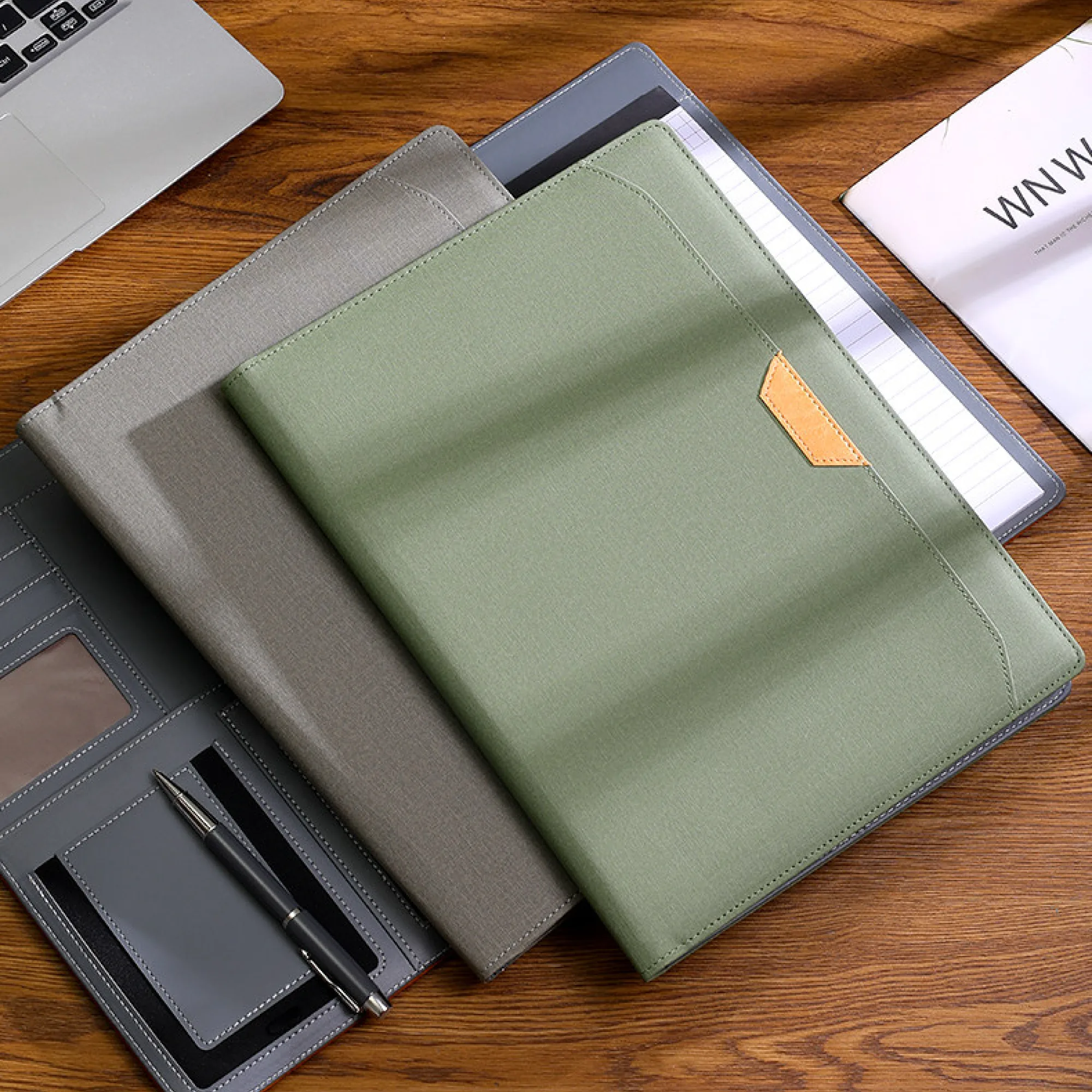 A4 PU Leather Multi-function Document Folder with Calculator Options
