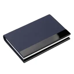 Top-Grain Leather Business Card Holder with Stainless Steel Accents thumbnail 6