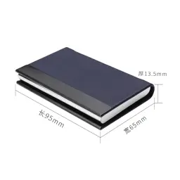 Top-Grain Leather Business Card Holder with Stainless Steel Accents thumbnail 4