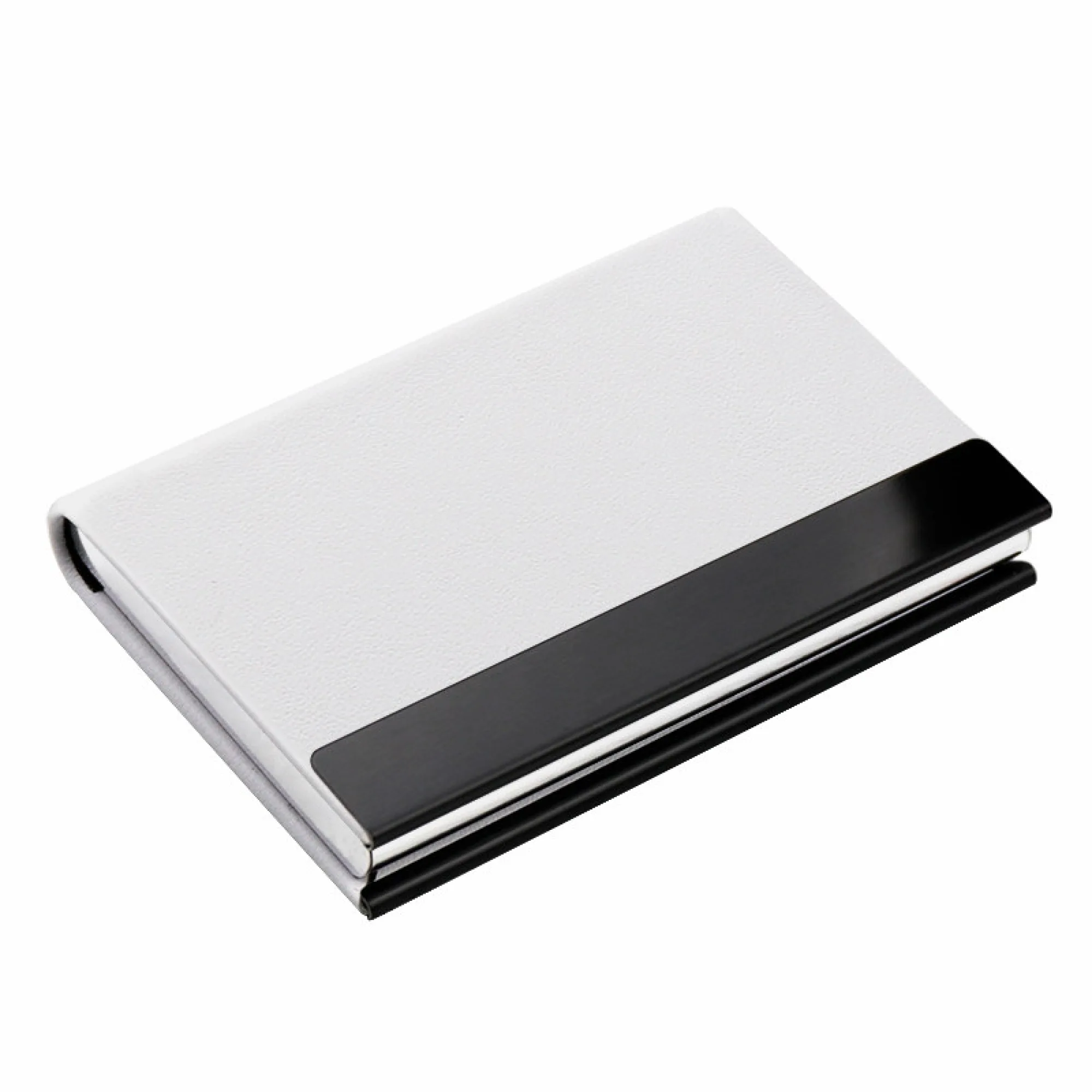 Top-Grain Leather Business Card Holder with Stainless Steel Accents thumbnail 7