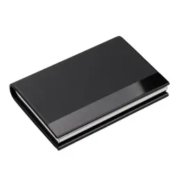 Top-Grain Leather Business Card Holder with Stainless Steel Accents thumbnail 5