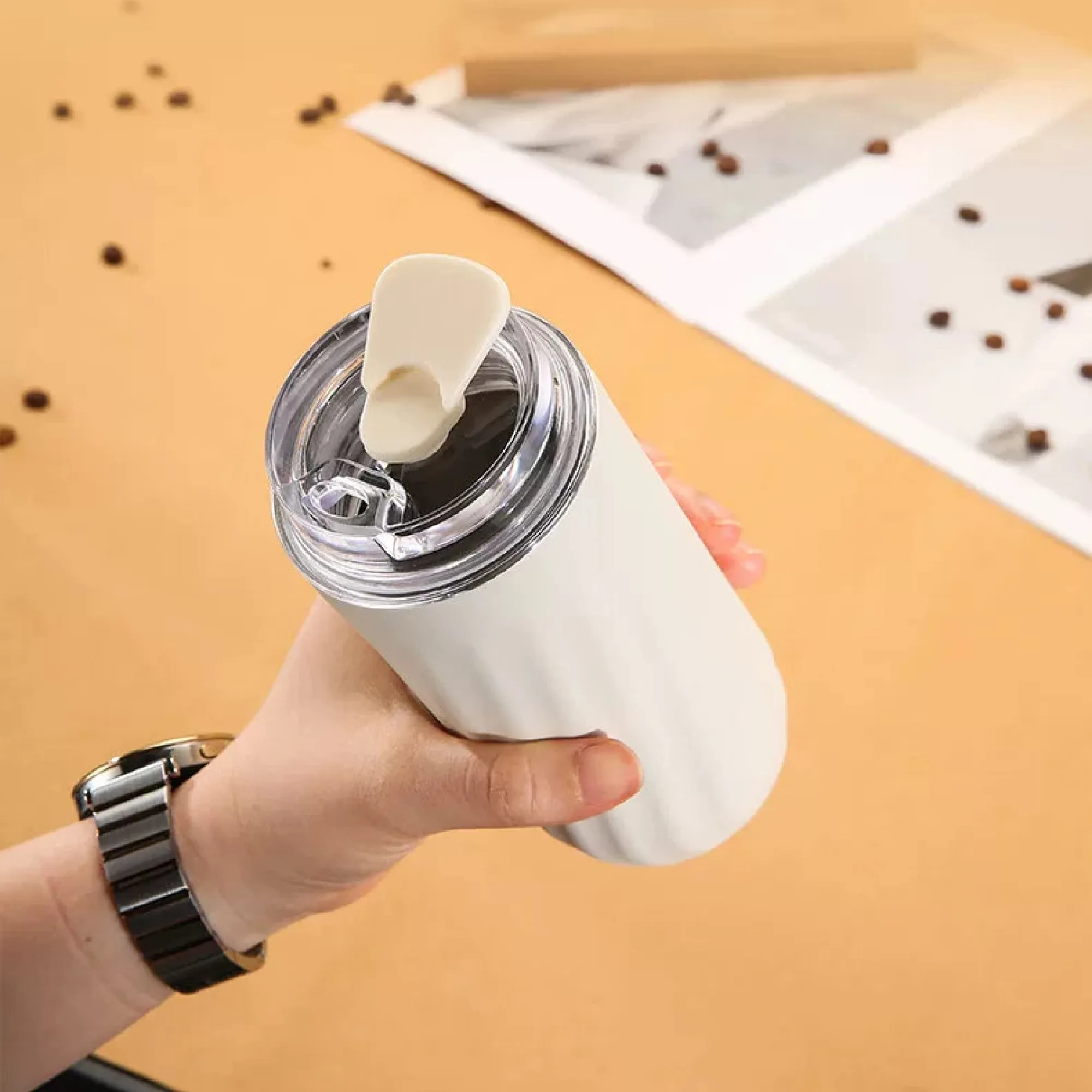 Portable Insulated Coffee Cup with 304 Stainless Steel Inner Tank thumbnail 4