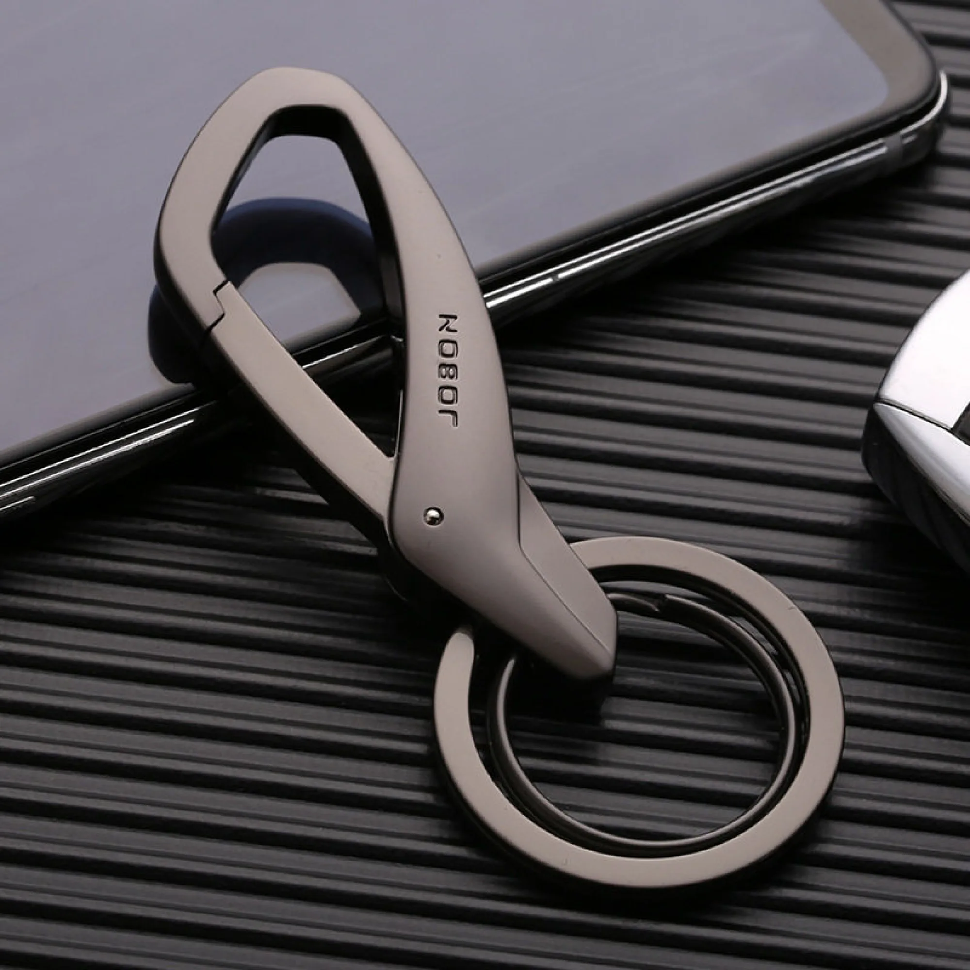 Jobon Zinc Alloy Double Ring Keychain — View 1