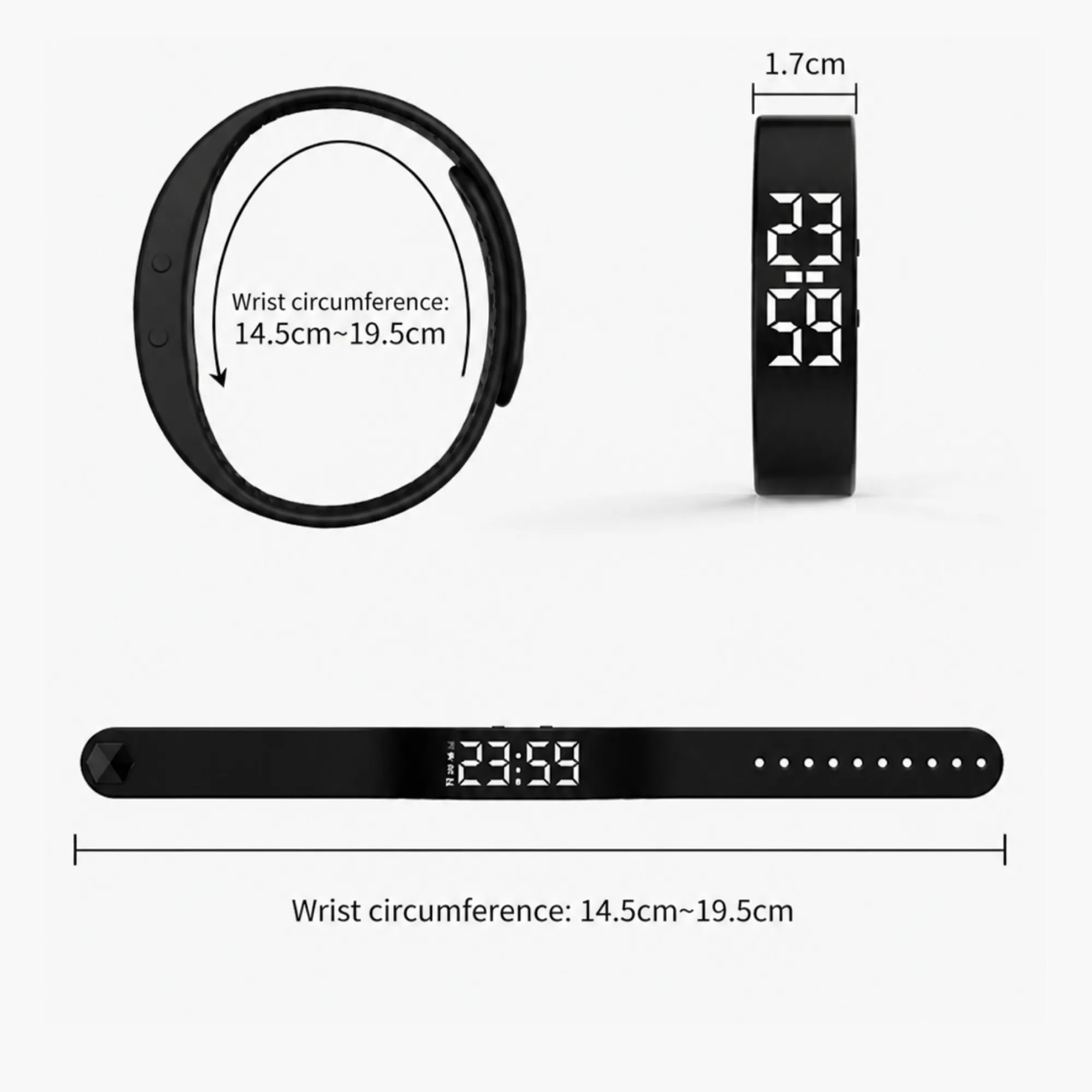 ZGO Vibration Alarm Wristband Watch with Digital Display, Models 660 and 663 thumbnail 6