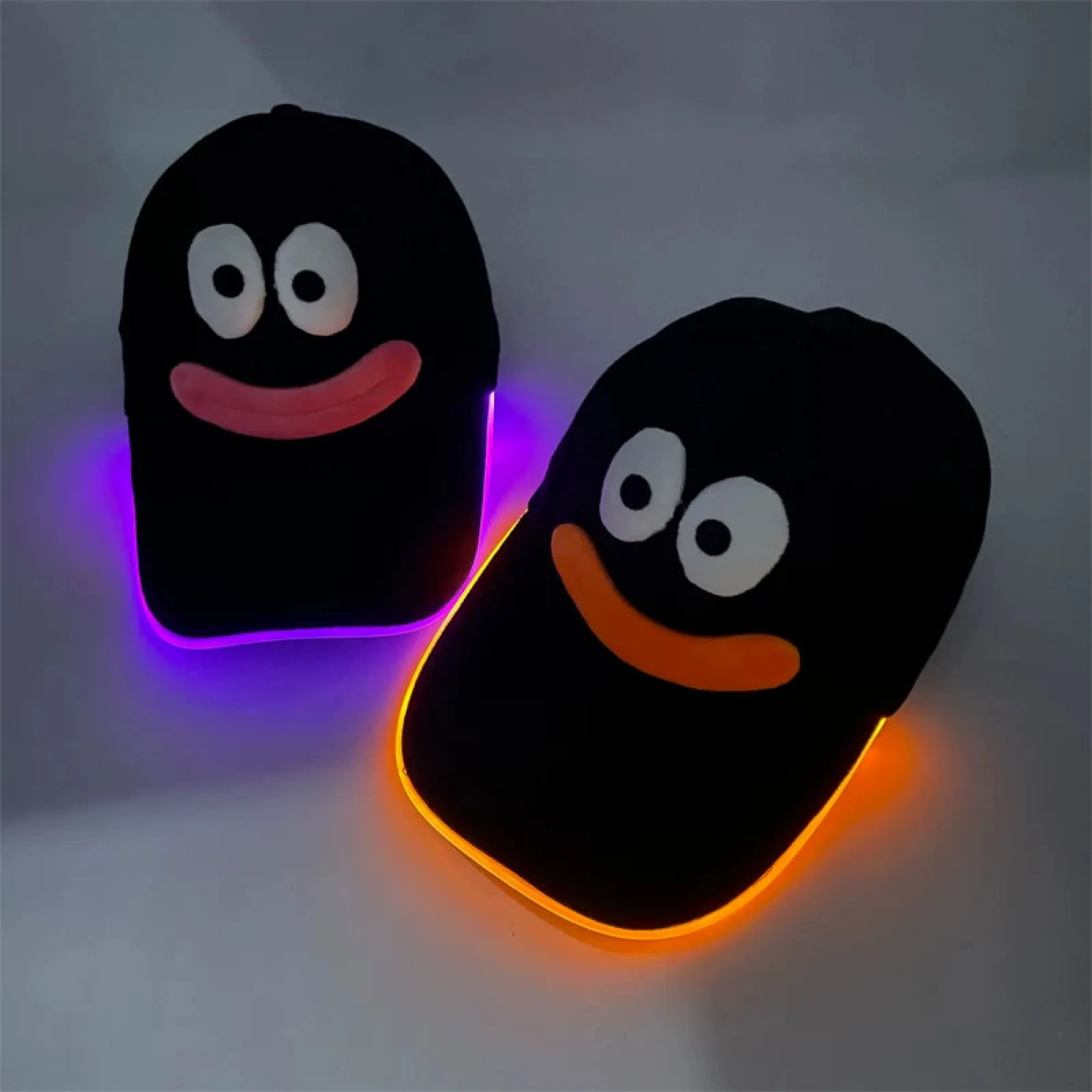 LED Light-up Baseball Cap with Cartoon Eyes and Mouth thumbnail 4