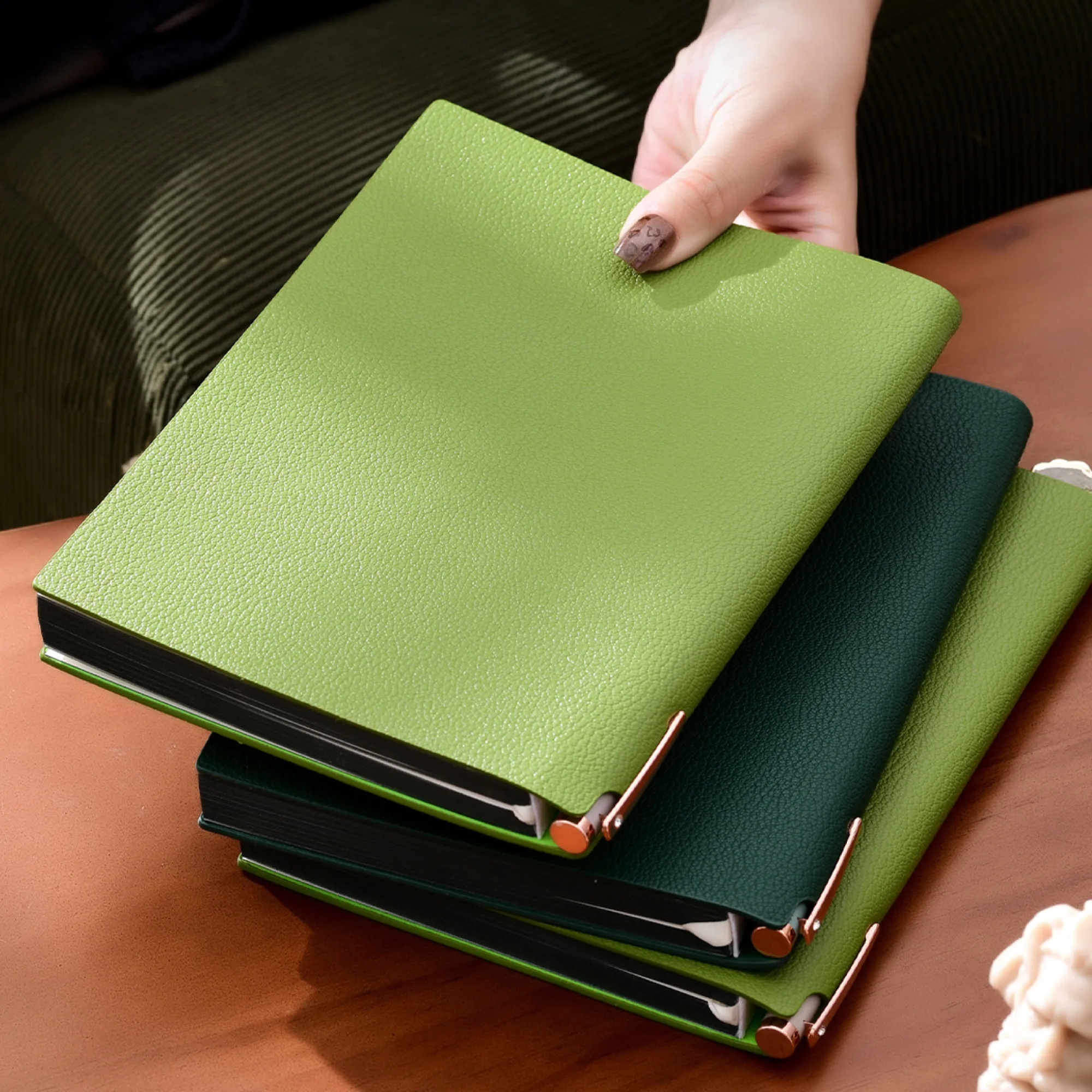 A5 PU Leather Ruled Notebook with Sewn Binding