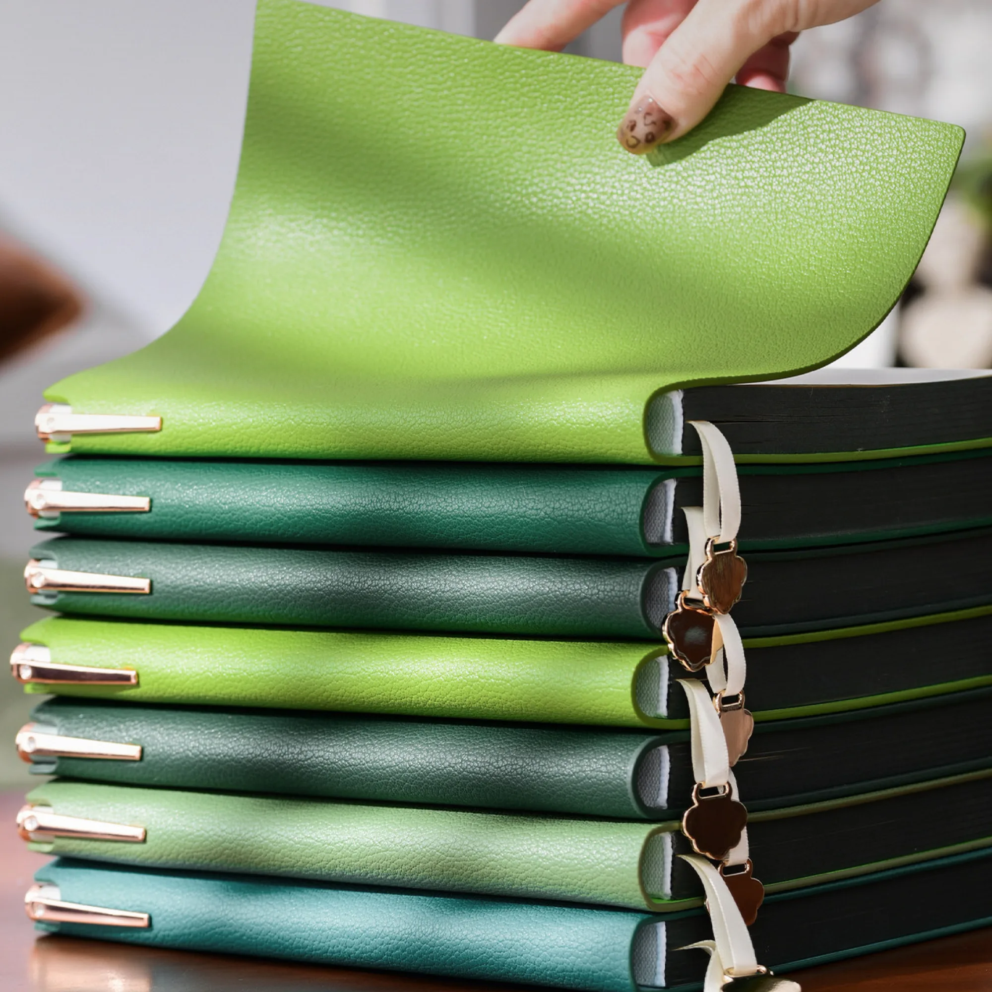 A5 PU Leather Ruled Notebook with Sewn Binding