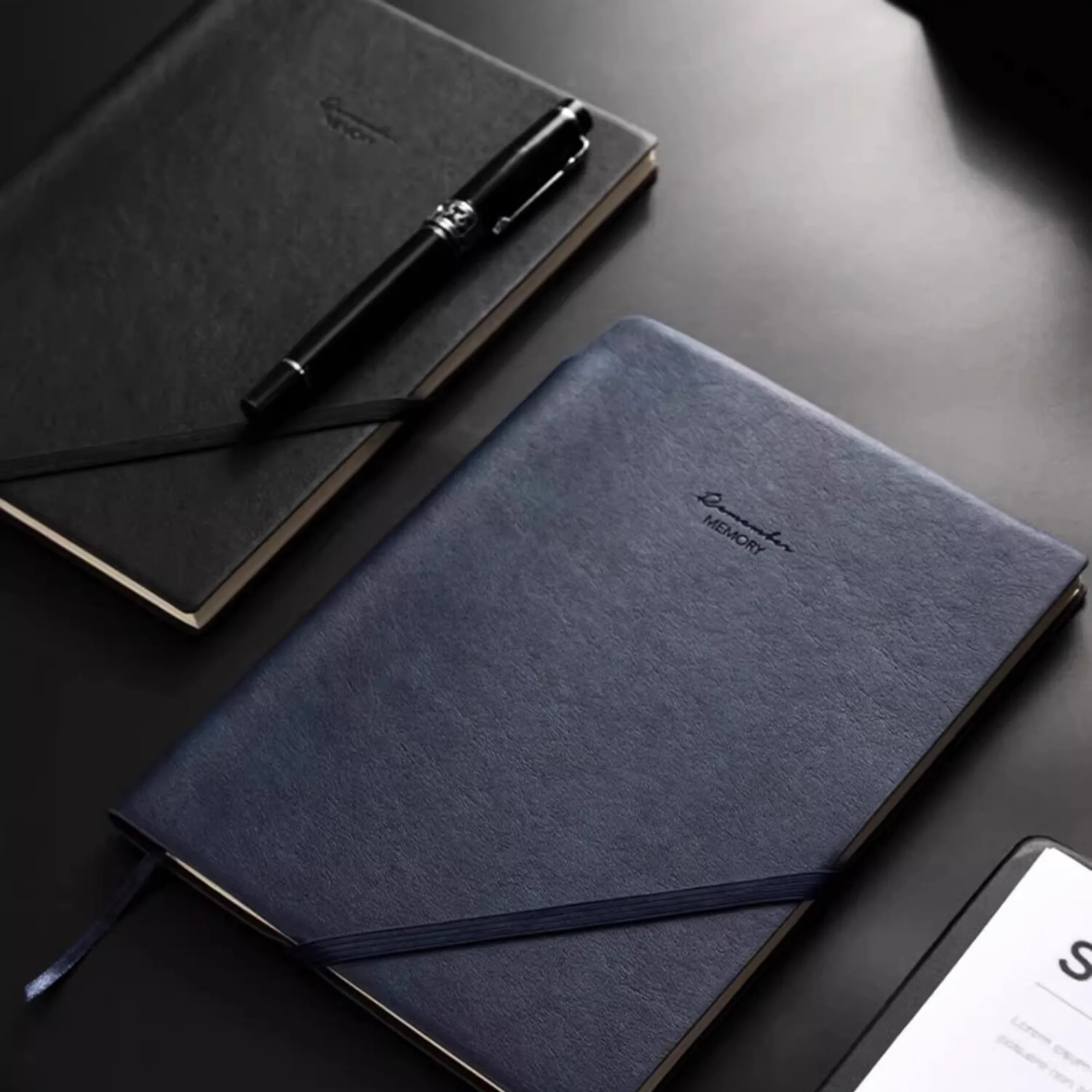 Deli 22215 A5/25K PU Faux Leather Notebook with Pen Loop and Elastic Strap — View 1