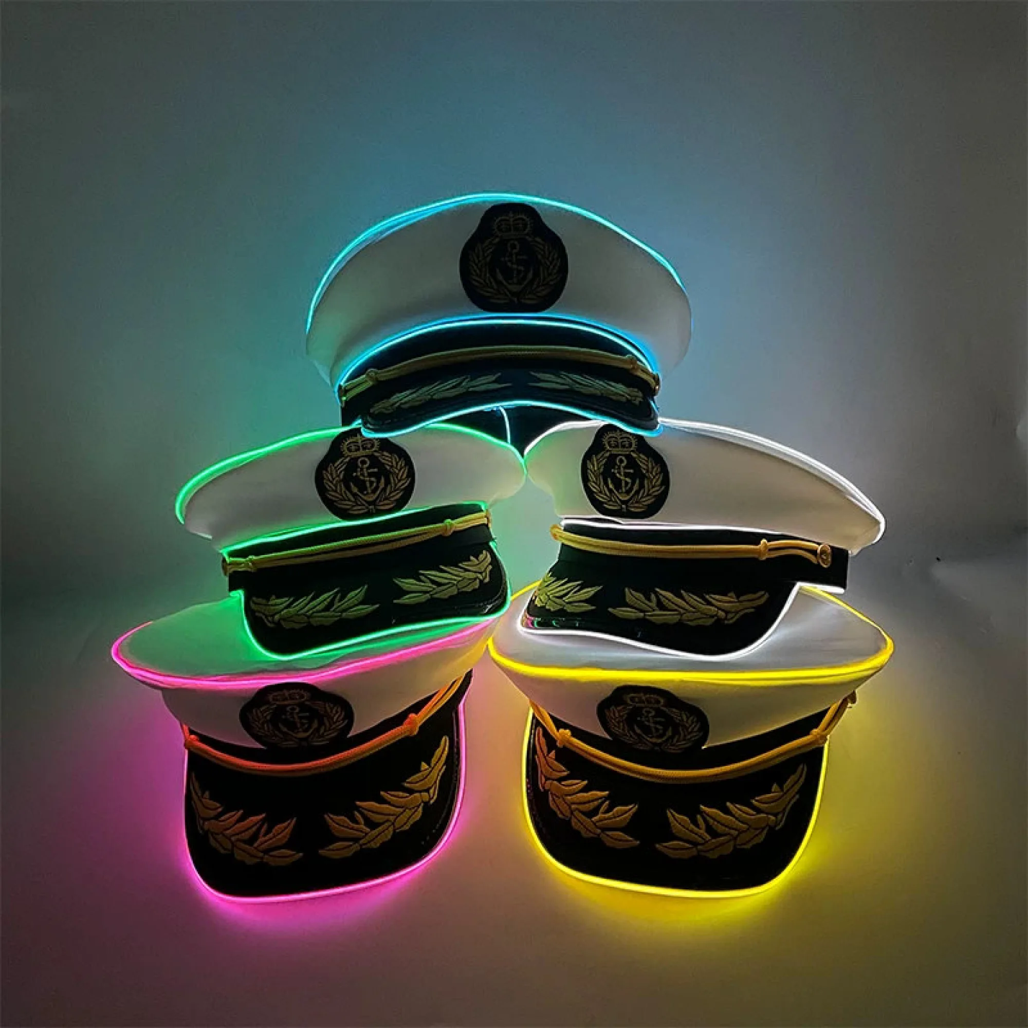 LED Light-up Sailor/Navy Cap with Embroidered Emblem thumbnail 5