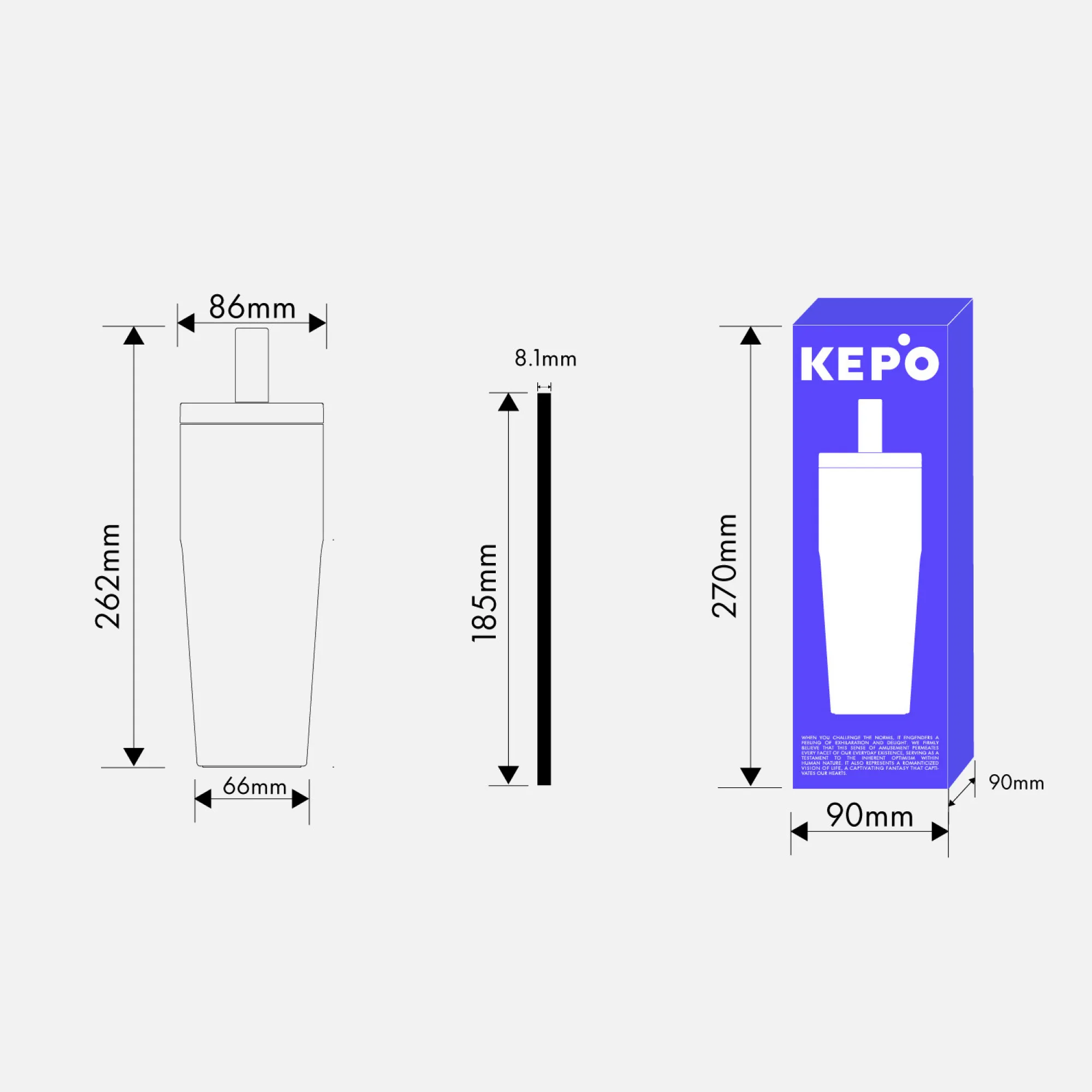 KEPO KC014 T-Shape Stainless Steel Insulated Cup with Straw Lid, 700ml thumbnail 8