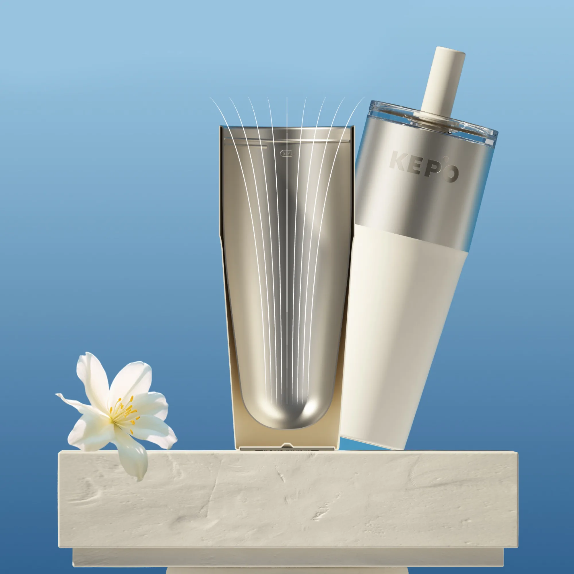 KEPO KC014 T-Shape Stainless Steel Insulated Cup with Straw Lid, 700ml thumbnail 3