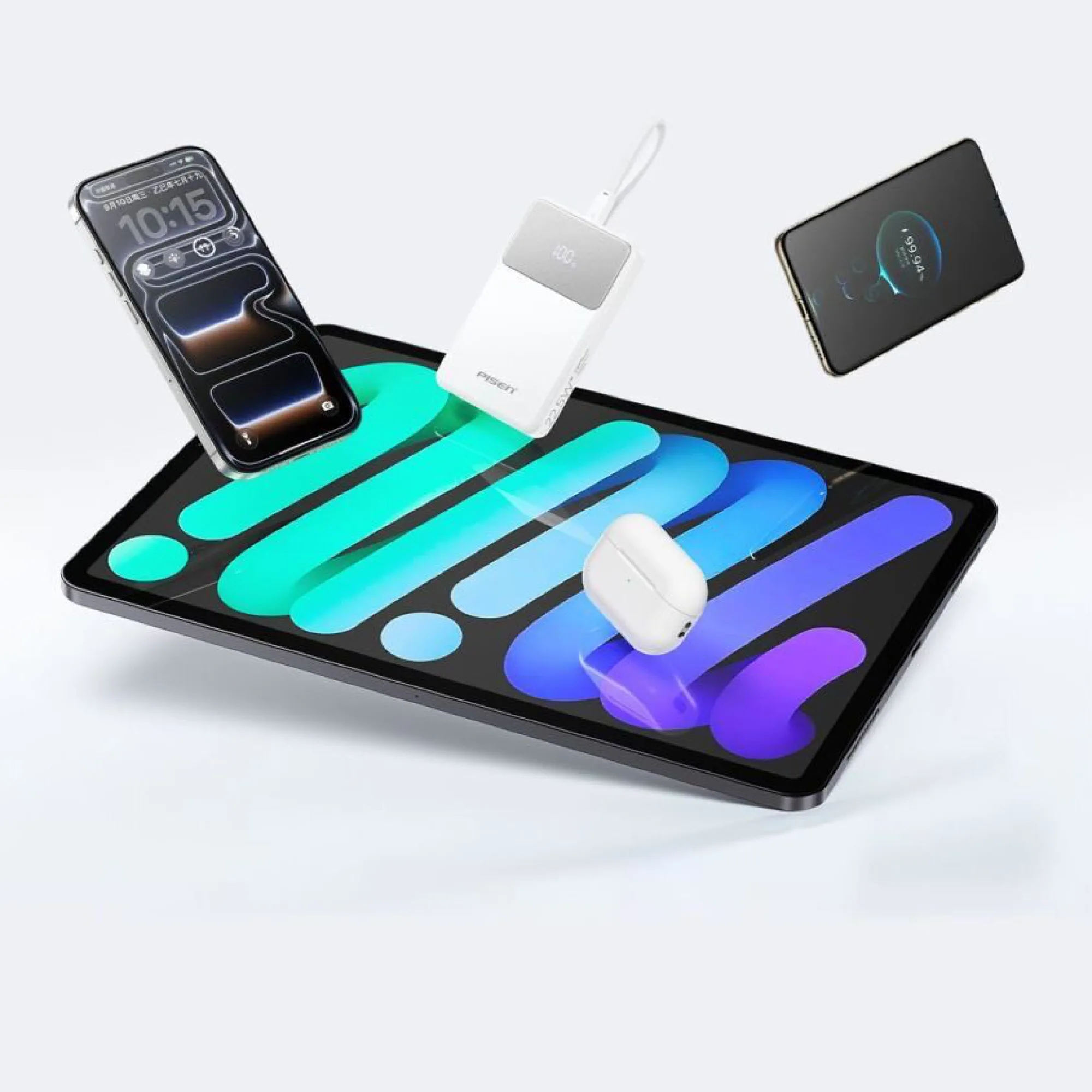 Pisen 10000mAh/20000mAh Power Bank with 22.5W Fast Charging, Standard and Built-in Cable Models thumbnail 4