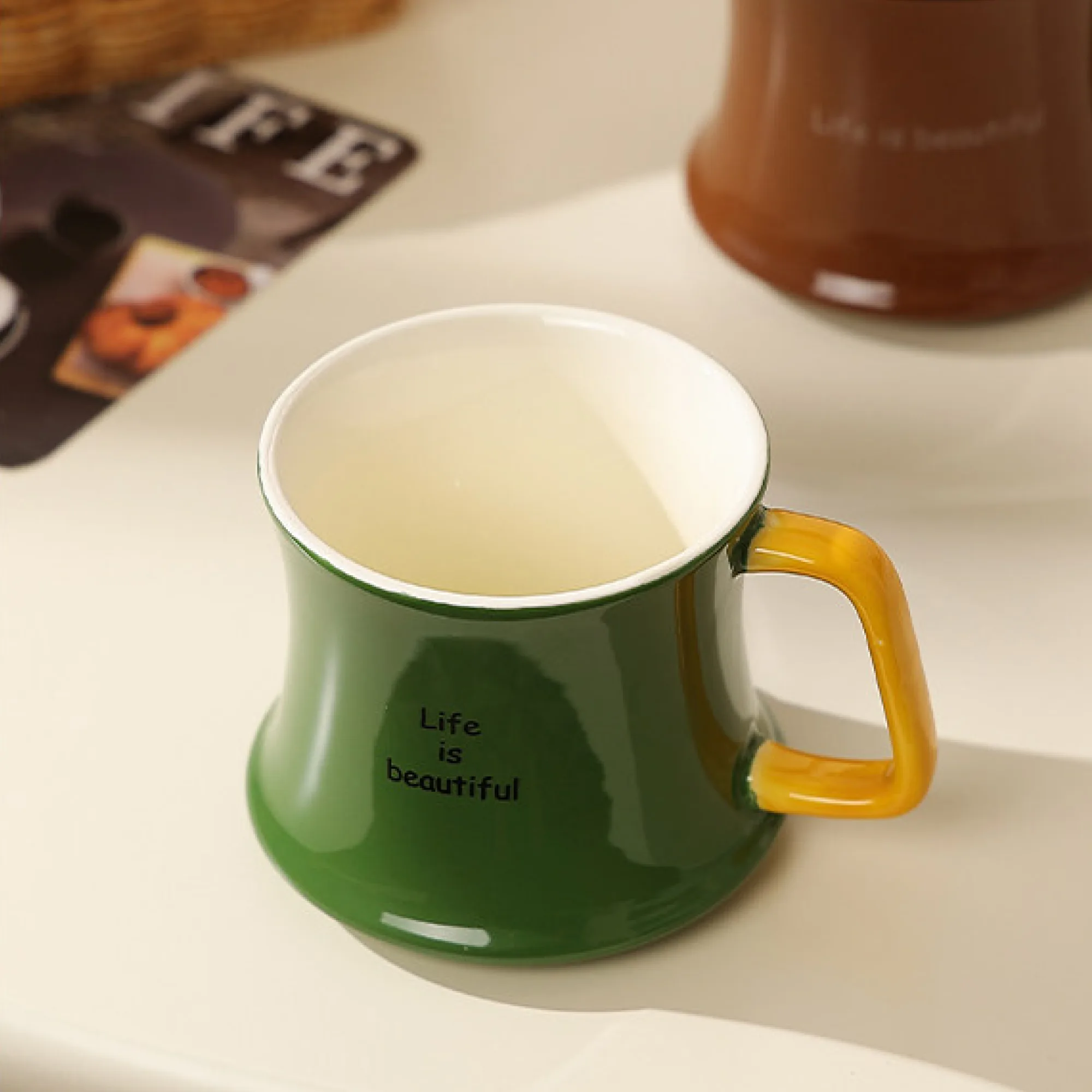 Ceramic Coffee Mug with Single Ear Handle thumbnail 3