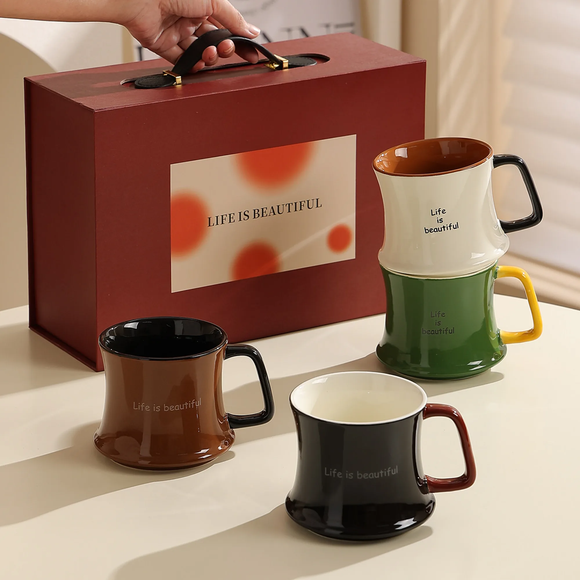 Ceramic Coffee Mug with Single Ear Handle thumbnail 4