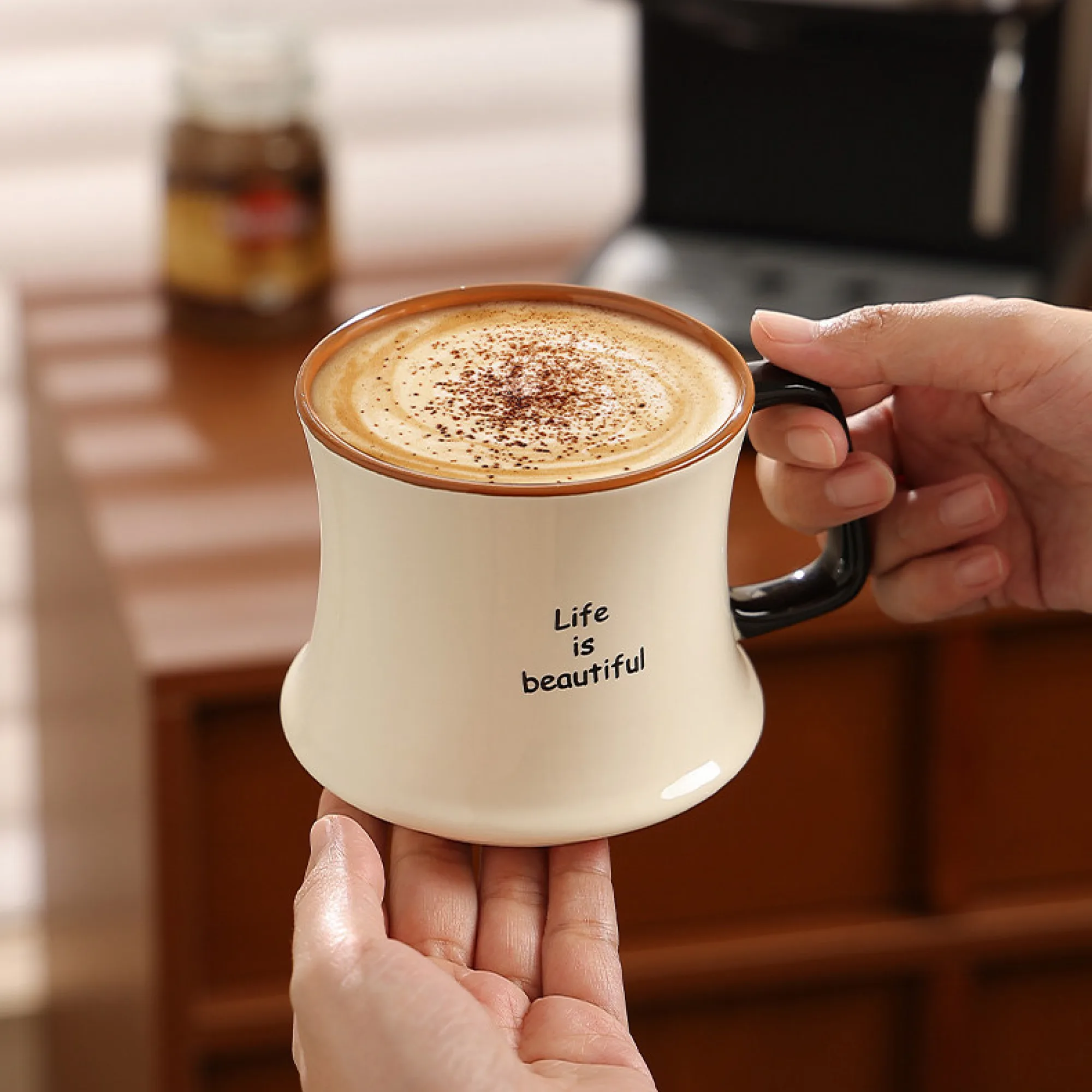 Ceramic Coffee Mug with Single Ear Handle