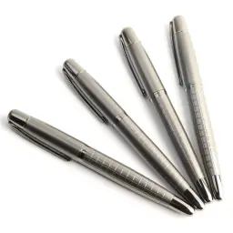 Metal Ballpoint Pen with Stainless Steel Cap, 0.5mm Black/Blue Ink thumbnail 3