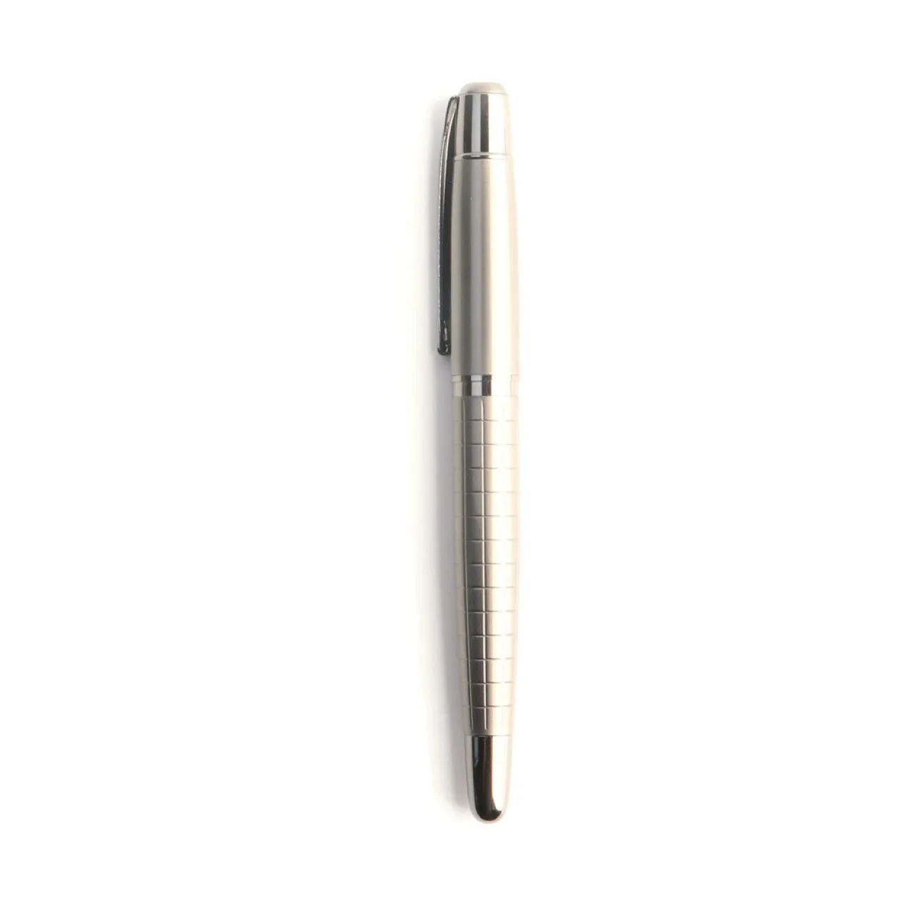 Metal Ballpoint Pen with Stainless Steel Cap, 0.5mm Black/Blue Ink