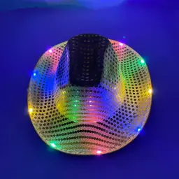 LED Light-Up Sequined Cowboy Hat thumbnail 5