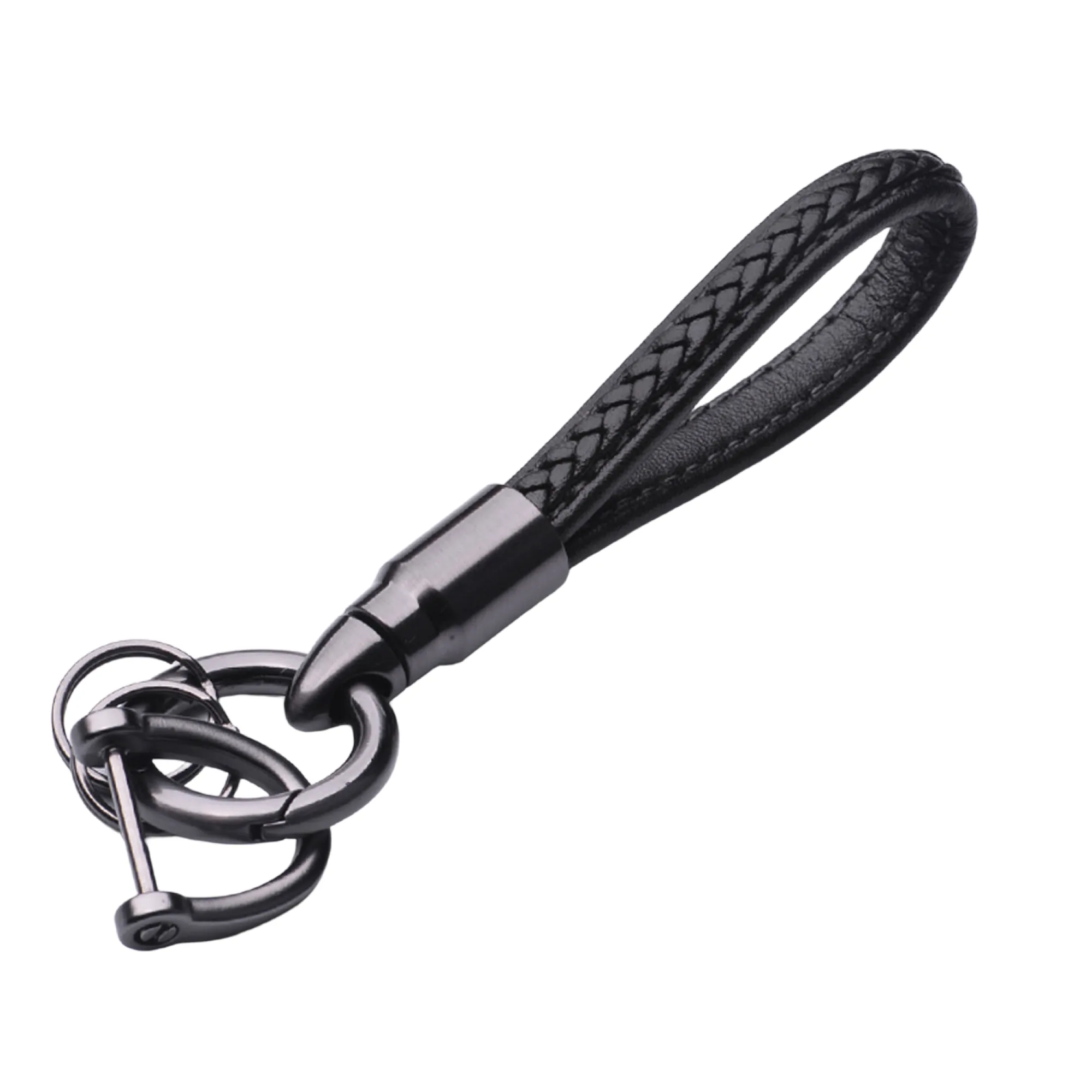 Handwoven Leather Keychain with Horse Hoof Buckle thumbnail 9