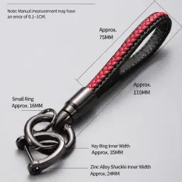 Handwoven Leather Keychain with Horse Hoof Buckle thumbnail 6