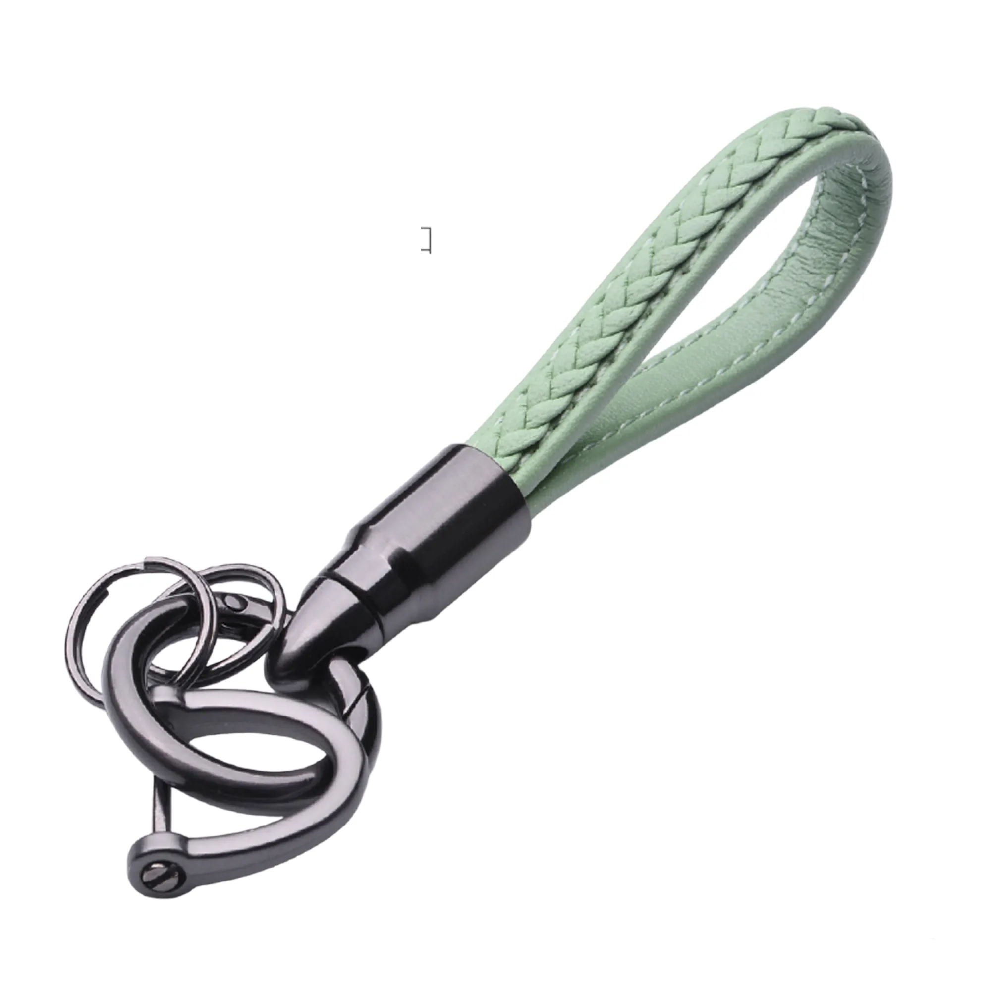 Handwoven Leather Keychain with Horse Hoof Buckle thumbnail 7