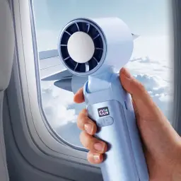 Mini Handheld USB Rechargeable Fan with Cooling Function thumbnail 2