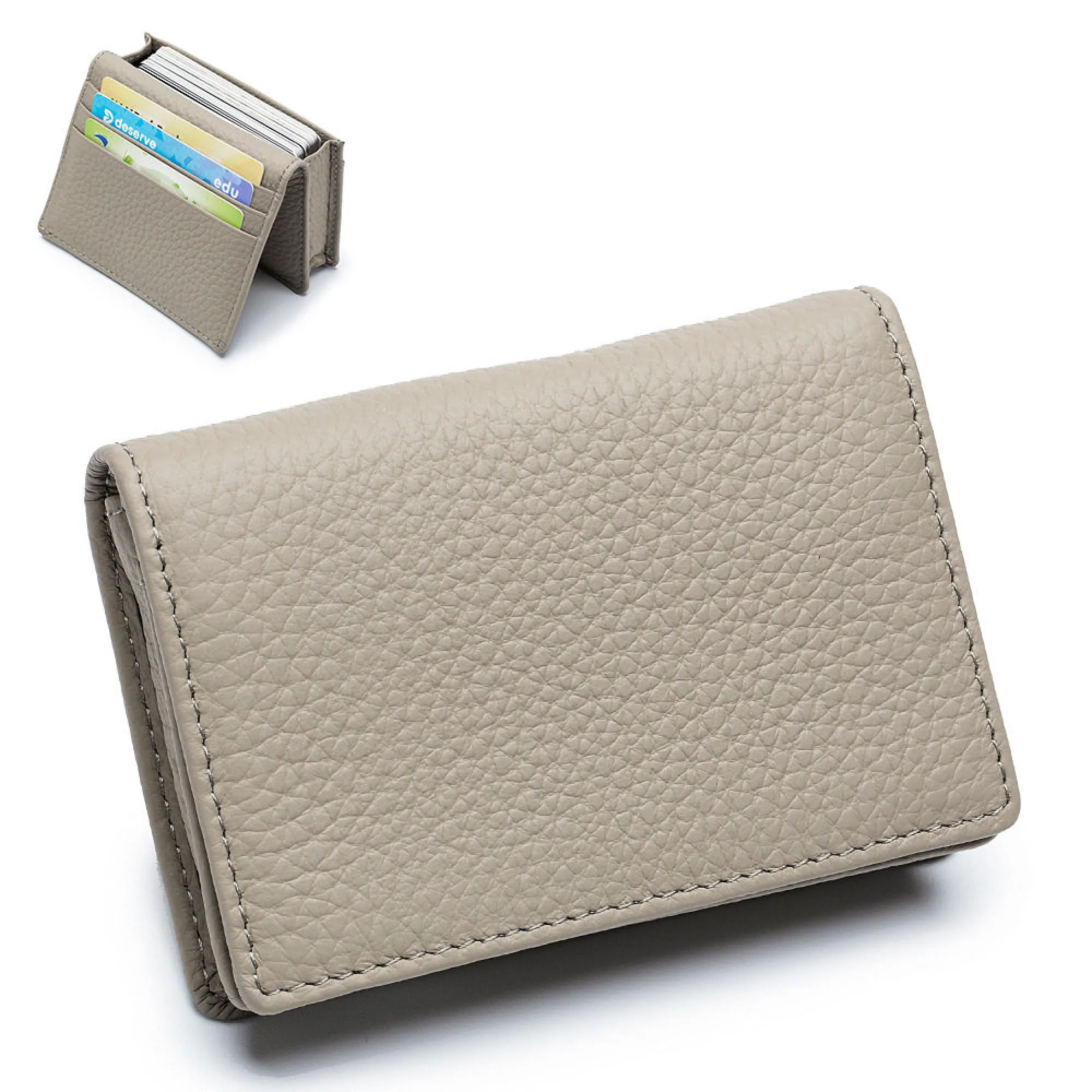 Top-Grain Cowhide Leather Card Case and Coin Purse