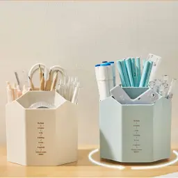 Rotating and Non-Rotating Multi-Compartment Desk Organizer Pen Holder thumbnail 3